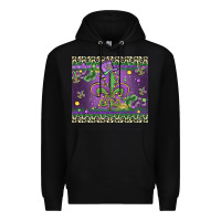 Black mardi gras fleur de lis Premium Hoodie - MaliasSmallBusiness