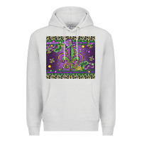 Dove Grey mardi gras fleur de lis Premium Hoodie - MaliasSmallBusiness
