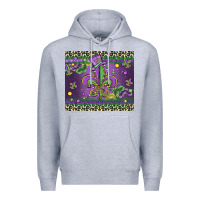 Heather Grey mardi gras fleur de lis Premium Hoodie - MaliasSmallBusiness