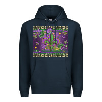 Navy mardi gras fleur de lis Premium Hoodie - MaliasSmallBusiness