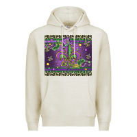 Oatmeal Heather mardi gras fleur de lis Premium Hoodie - MaliasSmallBusiness