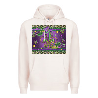 Pale Pink mardi gras fleur de lis Premium Hoodie - MaliasSmallBusiness