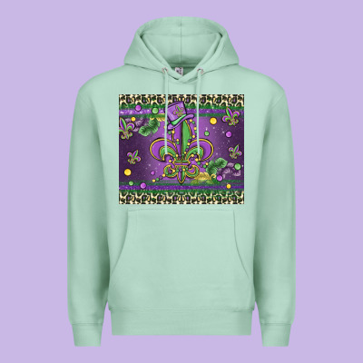 Mardi Gras Fleur De Lis Premium Hoodie Designed By Maliassmallbusiness