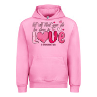 Fuchsia Pink let all that you do be done in love Urban Hoodie - MaliasSmallBusiness