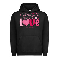 Pigment Black let all that you do be done in love Urban Hoodie - MaliasSmallBusiness