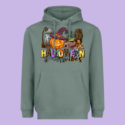 Halloween Vibes Heavyweight Hoodie Designed By Adodesignshop