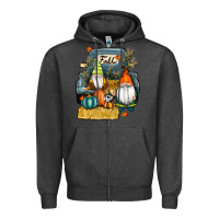 Charcoal Heather farm truck autumn gnomes Zipper Hoodie - RanaPortraitStore