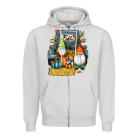 Dove Grey farm truck autumn gnomes Zipper Hoodie - RanaPortraitStore