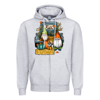 Heather Grey farm truck autumn gnomes Zipper Hoodie - RanaPortraitStore