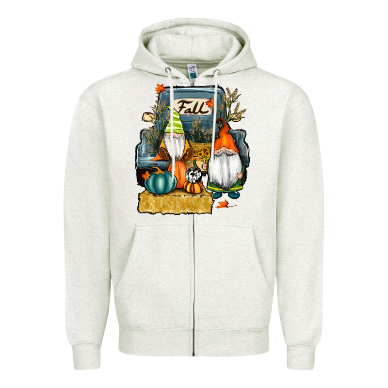 Farm Truck Autumn Gnomes Zipper Hoodie by RanaPortraitStore | Teevron