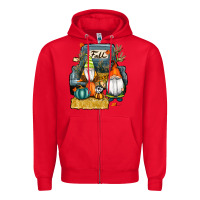 Red farm truck autumn gnomes Zipper Hoodie - RanaPortraitStore