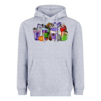 Heather Grey halloween coffee cups Heavyweight Hoodie - AdoDesignShop