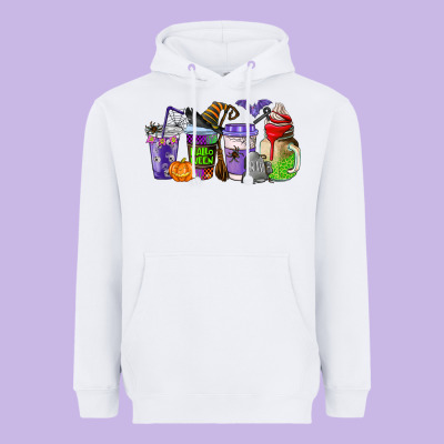 Halloween Coffee Cups Heavyweight Hoodie Designed By Adodesignshop