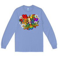 Colony Blue pride bee with daisy lgbtq Long Sleeve Tee - texasbilliewilder