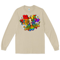 Mushroom pride bee with daisy lgbtq Long Sleeve Tee - texasbilliewilder