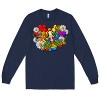 Navy pride bee with daisy lgbtq Long Sleeve Tee - texasbilliewilder