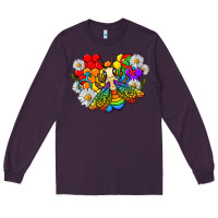 Plum pride bee with daisy lgbtq Long Sleeve Tee - texasbilliewilder