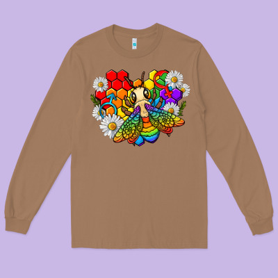 Long Sleeve Tee pride bee with daisy lgbtq