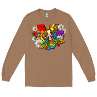 Toasted Coconut pride bee with daisy lgbtq Long Sleeve Tee - texasbilliewilder