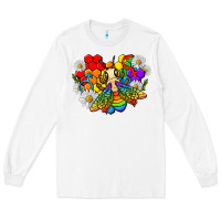 White pride bee with daisy lgbtq Long Sleeve Tee - texasbilliewilder