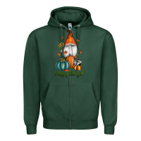 Sports Green happy fall y'all gnome Zipper Hoodie - RanaPortraitStore