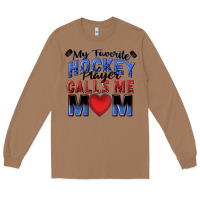 Toasted Coconut my favorite hockey player calls me mom Long Sleeve Tee - Zillion Design Studio