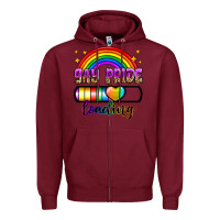 Burgundy gay pride loading Zipper Hoodie - Zillion Design Studio