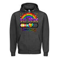 Charcoal Heather gay pride loading Zipper Hoodie - Zillion Design Studio