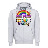 Heather Grey gay pride loading Zipper Hoodie - Zillion Design Studio