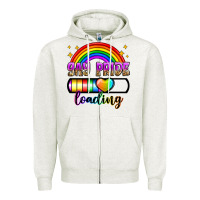 Oatmeal Heather gay pride loading Zipper Hoodie - Zillion Design Studio