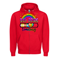 Red gay pride loading Zipper Hoodie - Zillion Design Studio