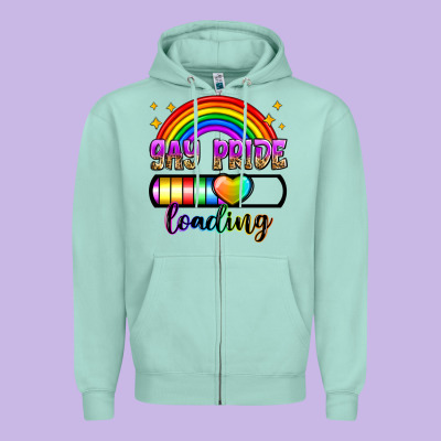 Gay Pride Loading Zipper Hoodie Designed By Zillion Design Studio