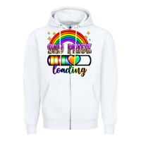 White gay pride loading Zipper Hoodie - Zillion Design Studio