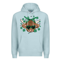 Blue Mist st patrick's day cow Premium Hoodie - MaliasSmallBusiness