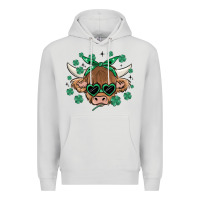 Dove Grey st patrick's day cow Premium Hoodie - MaliasSmallBusiness