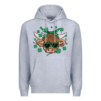 Heather Grey st patrick's day cow Premium Hoodie - MaliasSmallBusiness