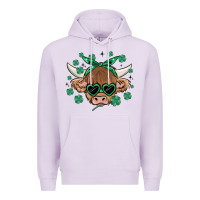 Lilac st patrick's day cow Premium Hoodie - MaliasSmallBusiness