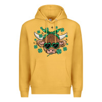 Mustard st patrick's day cow Premium Hoodie - MaliasSmallBusiness