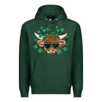 Sports Green st patrick's day cow Premium Hoodie - MaliasSmallBusiness