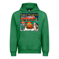 Emerald merry christmas with camper van Urban Hoodie - NancyCooperArtShop