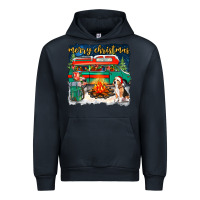 Navy merry christmas with camper van Urban Hoodie - NancyCooperArtShop