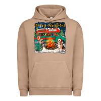 Pigment Burro merry christmas with camper van Urban Hoodie - NancyCooperArtShop