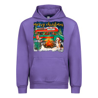 Tulip merry christmas with camper van Urban Hoodie - NancyCooperArtShop