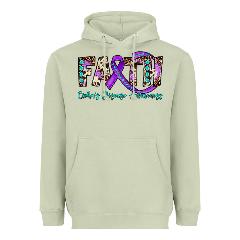 Faith Crohn's Disease Awareness Heavyweight Hoodie by JahusDesignShop | Teevron