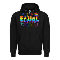 Black equal rights Zipper Hoodie - Zillion Design Studio