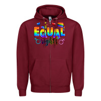 Burgundy equal rights Zipper Hoodie - Zillion Design Studio