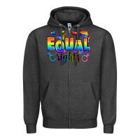 Charcoal Heather equal rights Zipper Hoodie - Zillion Design Studio
