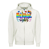 Oatmeal Heather equal rights Zipper Hoodie - Zillion Design Studio