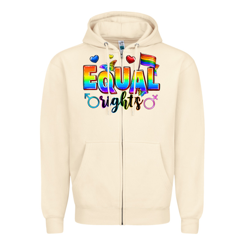 Equal Rights Zipper Hoodie by Zillion Design Studio | Teevron