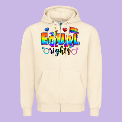 Equal Rights Zipper Hoodie Designed By Zillion Design Studio